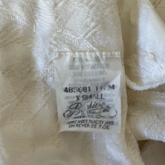 VINTAGE Edwardian Inspired Long Sleeve High Neck Cotton Blend Wedding Dress XS - Picture 7 of 8